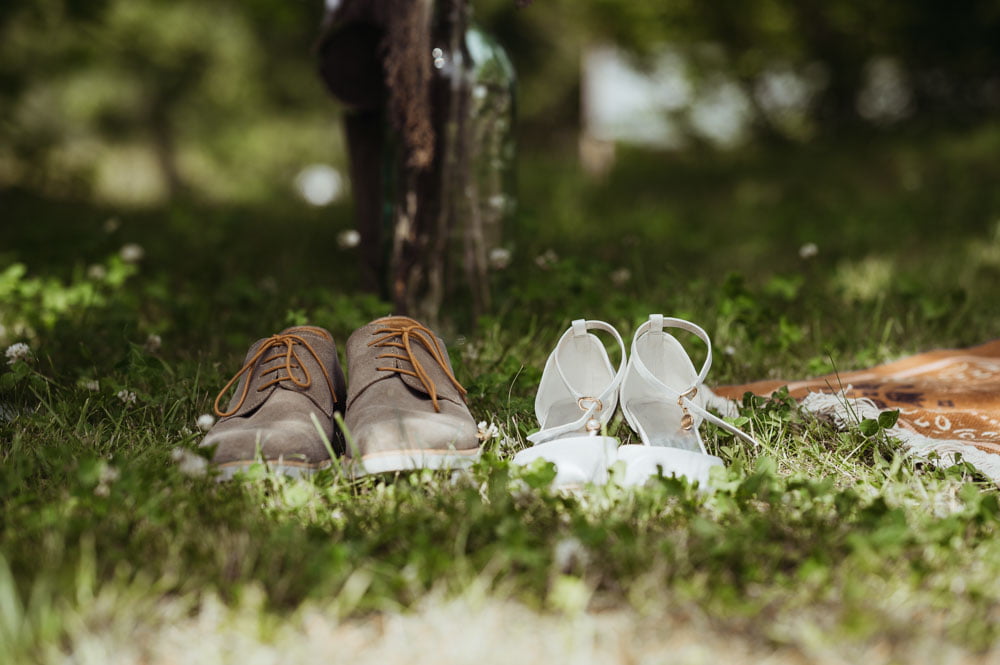 Schuhe von Braut und Bräutigam